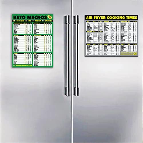 Keto Food plan and Air Fryer Magnetic Cheat Sheet Mixture Bundle - Further Massive Straightforward to Learn Cooking Accent Charts - Fast Reference Information Magnets for Ketogenic and Airfry Meals - Kitchen Equipment - Image 2