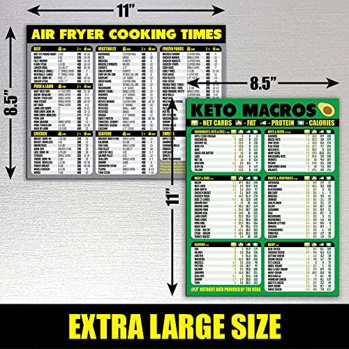 Keto Food plan and Air Fryer Magnetic Cheat Sheet Mixture Bundle - Further Massive Straightforward to Learn Cooking Accent Charts - Fast Reference Information Magnets for Ketogenic and Airfry Meals - Kitchen Equipment - Image 5