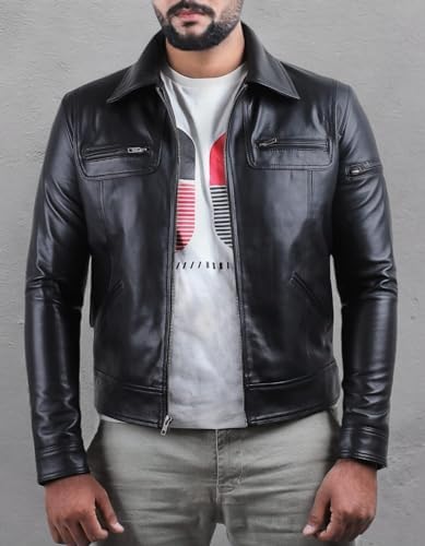 Laverapelle Males's Real Lambskin Leather-based Jacket (Black, Biker Jacket) - 1501200 - Image 7