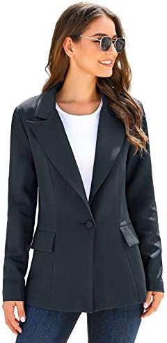 luvamia Ladies's Informal Lengthy Sleeve Lapel Button Slim Work Workplace Blazer Jacket - Image 7